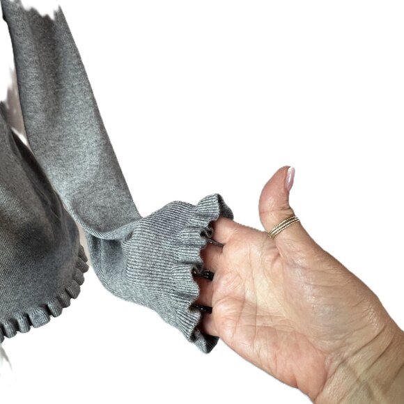 Buffalo David Bitton Mock Neck Sweater with Ruffle Trim size L - Picture 3 of 10